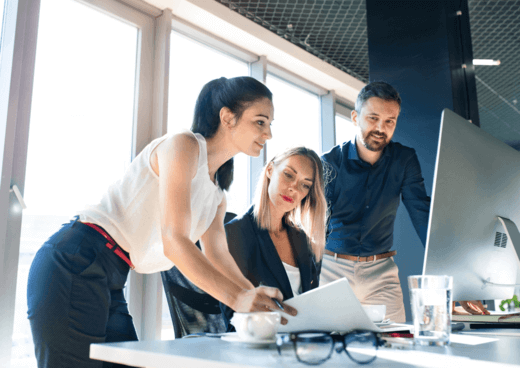 IT professionals collaborating on innovative solutions